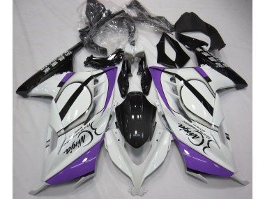 2013-2018 Glänzend Weiß & Lila Kawasaki Ninja 300 Motorrad Verkleidung