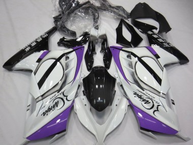 2013-2018 Glänzend Weiß & Lila Kawasaki Ninja 300 Motorrad Verkleidung
