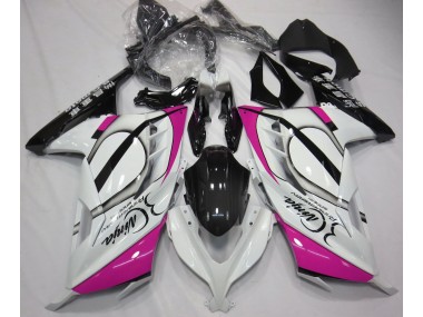 2013-2018 Glänzend Weiß & Pink Kawasaki Ninja 300 Motorrad Verkleidung