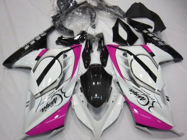 2013-2018 Glänzend Weiß & Pink Kawasaki Ninja 300 Motorrad Verkleidung