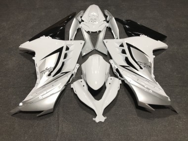 2013-2018 Glänzend Weiß & Silber Kawasaki Ninja 300 Motorrad Verkleidung