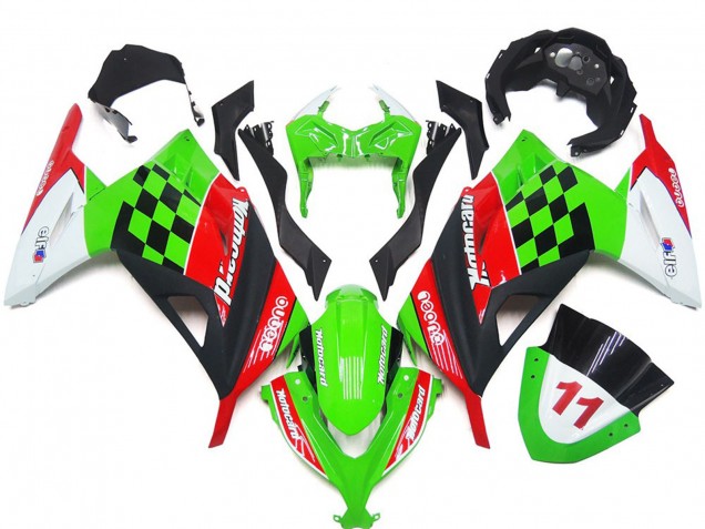 2013-2018 Rot & Schwarz Kariert Glänzend Kawasaki Ninja 300 Motorrad Verkleidung 2013-2018 Rot & Schwarz Kariert Glänzend Kawasaki Ninja 300 Motorrad Verkleidung