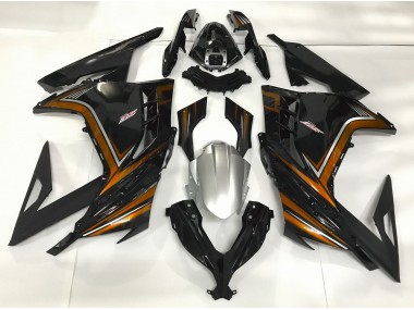 2013-2018 Schwarz Glänzend & Orange Kawasaki Ninja 300 Motorrad Verkleidung