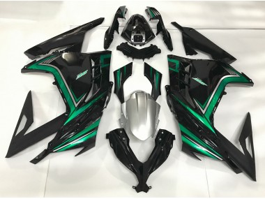 2013-2018 Schwarz Glänzend & Smaragdgrün Kawasaki Ninja 300 Motorrad Verkleidung