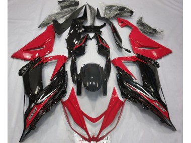 2013-2018 Schwarz & Rot Kawasaki ZX6R Motorrad Verkleidung