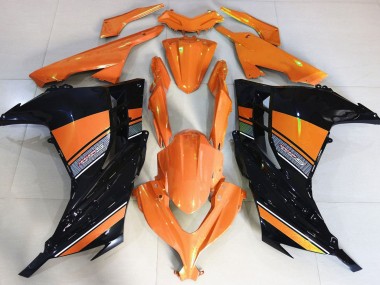 2013-2018 Sonnenaufgangsorange & Schwarz Kawasaki Ninja 300 Motorrad Verkleidung