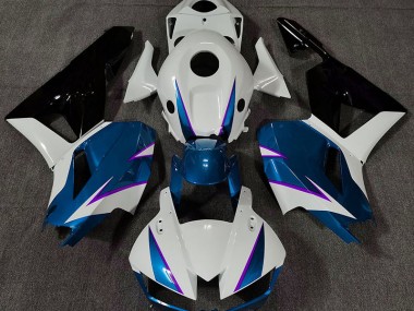 2013-2023 Glänzend Blau Weiß & Lila Honda CBR600RR Motorrad Verkleidung