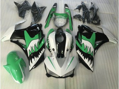 2015-2018 Grüner & Weißer Hai Yamaha R3 Motorrad Verkleidung