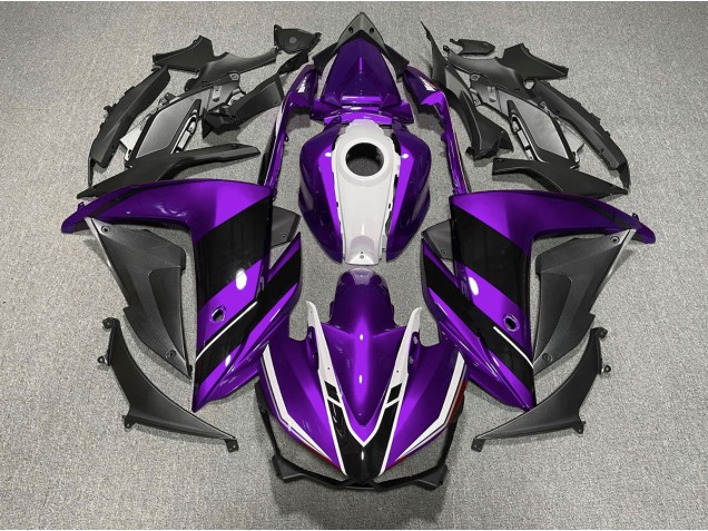 2015-2018 Lila-Schwarz-Weiß Yamaha R3 Motorrad Verkleidung