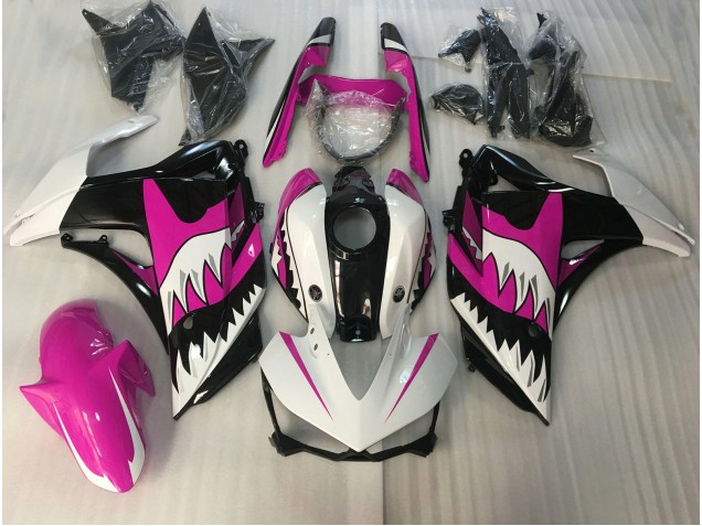 2015-2018 Rosa & Weißer Hai Yamaha R3 Motorrad Verkleidung 2015-2018 Rosa & Weißer Hai Yamaha R3 Motorrad Verkleidung