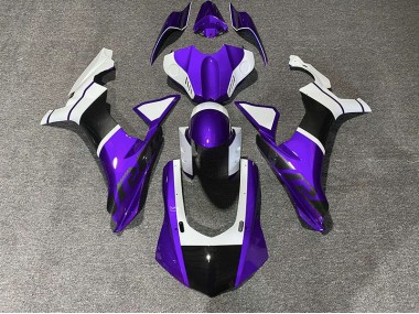2015-2019 Lila & Kohlefaser Akzente Yamaha R1 Motorrad Verkleidung