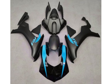 2015-2019 Matt Schwarz & Hellblau Yamaha R1 Motorrad Verkleidung