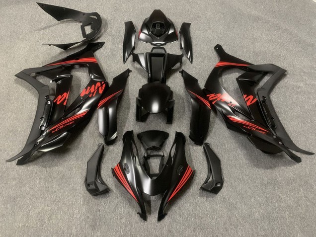 2016-2019 Matt Schwarz Mit Rot Kawasaki ZX10R Motorrad Verkleidung 2016-2019 Matt Schwarz Mit Rot Kawasaki ZX10R Motorrad Verkleidung