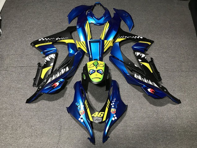2016-2019 Metallisch Blauer Hai Kawasaki ZX10R Motorrad Verkleidung 2016-2019 Metallisch Blauer Hai Kawasaki ZX10R Motorrad Verkleidung