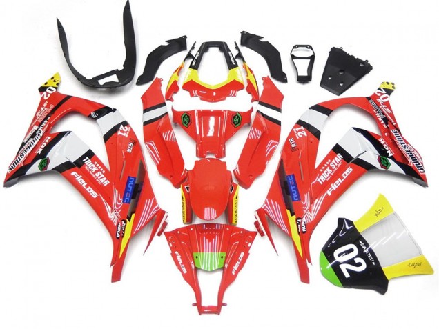 2016-2019 Rot & Schwarz Mit Weiß Kawasaki ZX10R Motorrad Verkleidung