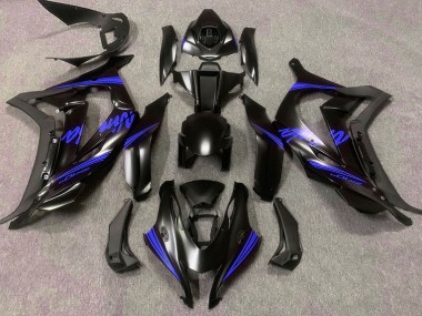 2016-2019 Satinschwarz & Blau Kawasaki ZX10R Motorrad Verkleidung