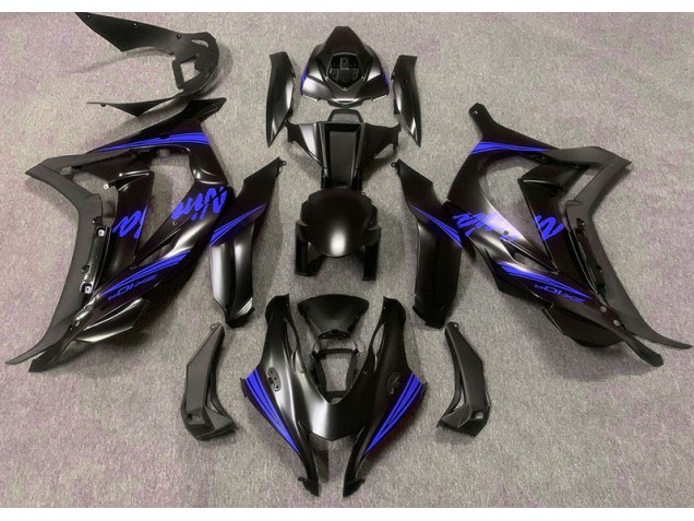 2016-2019 Satinschwarz & Blau Kawasaki ZX10R Motorrad Verkleidung 2016-2019 Satinschwarz & Blau Kawasaki ZX10R Motorrad Verkleidung