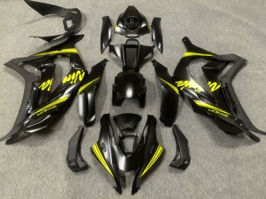 2016-2019 Satinschwarz & Gelb Kawasaki ZX10R Motorrad Verkleidung