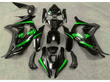 2016-2019 Satinschwarz & Grün Kawasaki ZX10R Motorrad Verkleidung