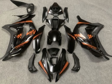 2016-2019 Satinschwarz & Orange Kawasaki ZX10R Motorrad Verkleidung