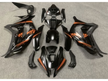 2016-2019 Satinschwarz & Orange Kawasaki ZX10R Motorrad Verkleidung