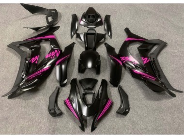 2016-2019 Satinschwarz & Rosa Kawasaki ZX10R Motorrad Verkleidung