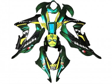 2016-2019 Waldgrüner Hai Kawasaki ZX10R Motorrad Verkleidung