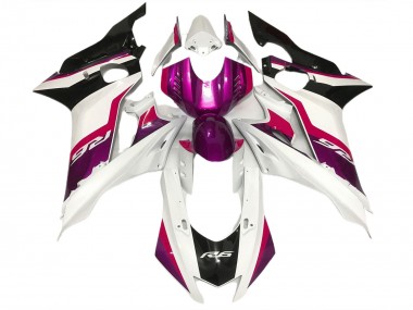 2017-2021 Pink & Glänzend Weiß Yamaha R6 Motorrad Verkleidung