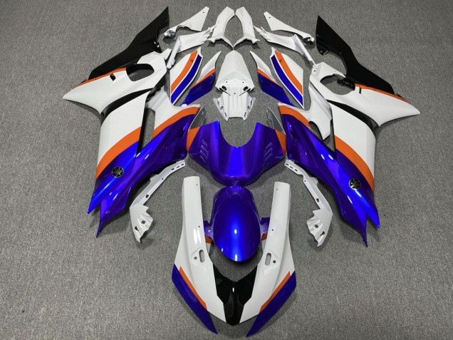 2017-2021 Tiefes Blau & Orange Yamaha R6 Motorrad Verkleidung