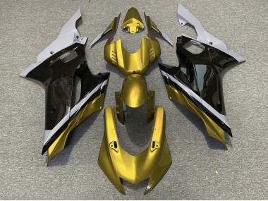 2017-2021 Zement Schwarz & Gold Yamaha R6 Motorrad Verkleidung
