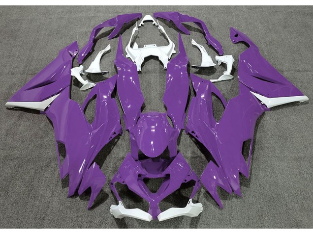 2019-2023 Glanz Lila & Weiß Kawasaki ZX6R Motorrad Verkleidung 2019-2023 Glanz Lila & Weiß Kawasaki ZX6R Motorrad Verkleidung