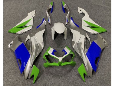 2019-2023 Glänzend Grün Blau & Silber Kawasaki ZX6R Motorrad Verkleidung