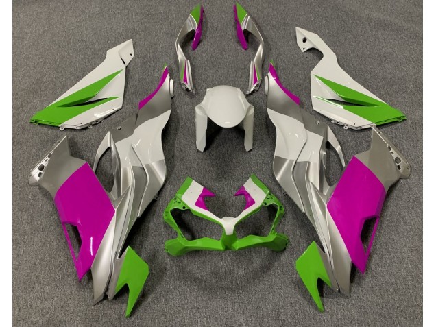2019-2023 Glänzend Grün Pink & Silber Kawasaki ZX6R Motorrad Verkleidung 2019-2023 Glänzend Grün Pink & Silber Kawasaki ZX6R Motorrad Verkleidung