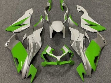 2019-2023 Glänzend Grün Weiß & Silber Kawasaki ZX6R Motorrad Verkleidung